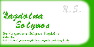 magdolna solymos business card